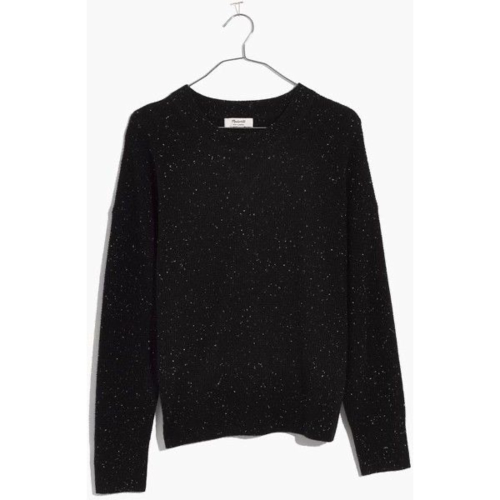 Madewell Cashmere Waffle Sweatshirt Sweater Black